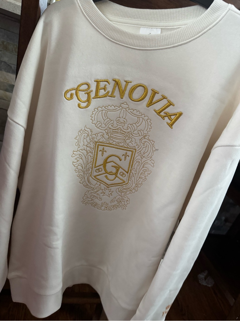 Disney d23 princess diaries Cream Sweatshirt with Gold Embroidered Crest